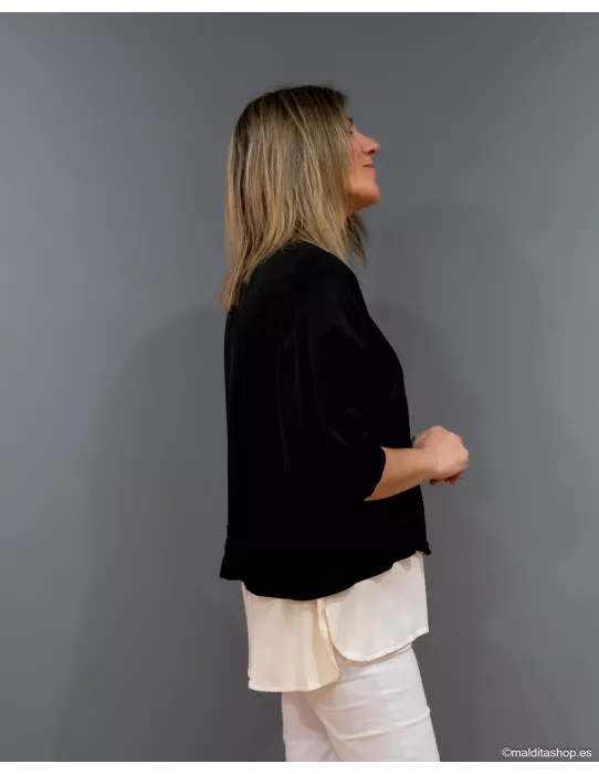 Bomber Negra bolsillos