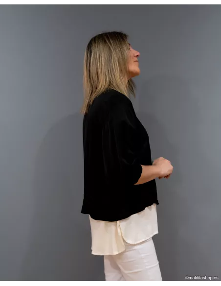 Bomber Negra bolsillos