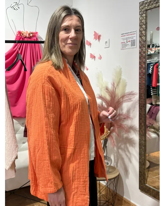 Kimono Abierto de Algodón Texturizado Kyoto Talla Única | Maldita