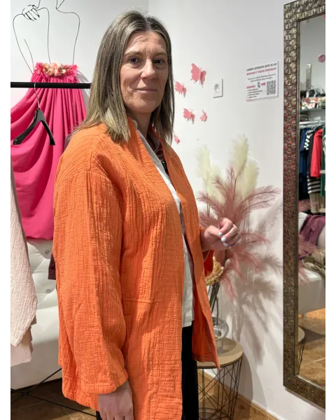 Kimono Abierto de Algodón Texturizado Kyoto Talla Única | Maldita