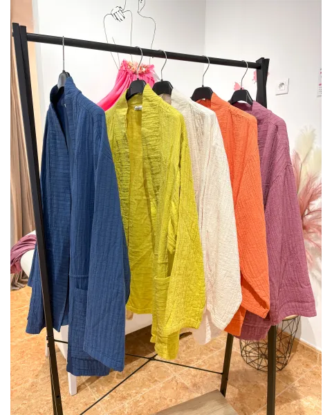 Kimono Abierto de Algodón Texturizado Kyoto Talla Única | Maldita