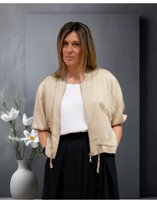 Bomber bolsillos Champagne