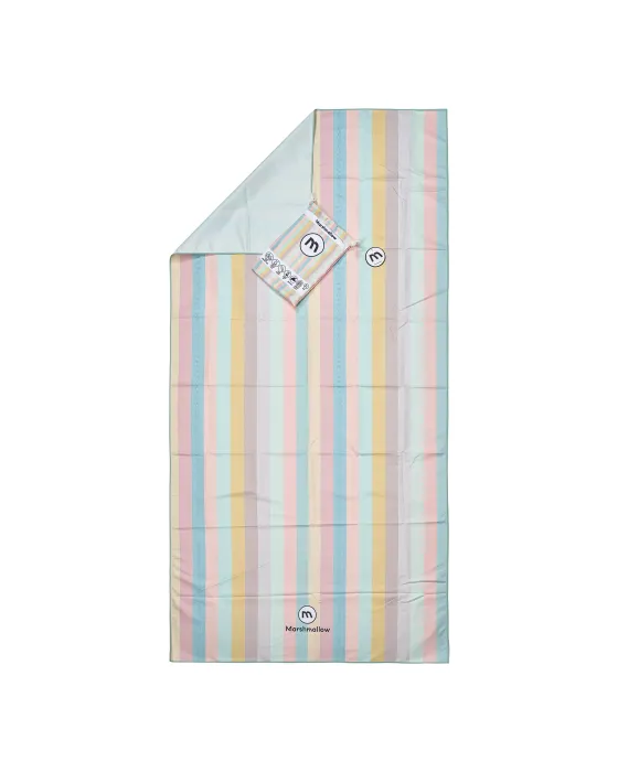 Toalla de Playa de Microfibra Marshmallow Rayas Pastel XL | Maldita