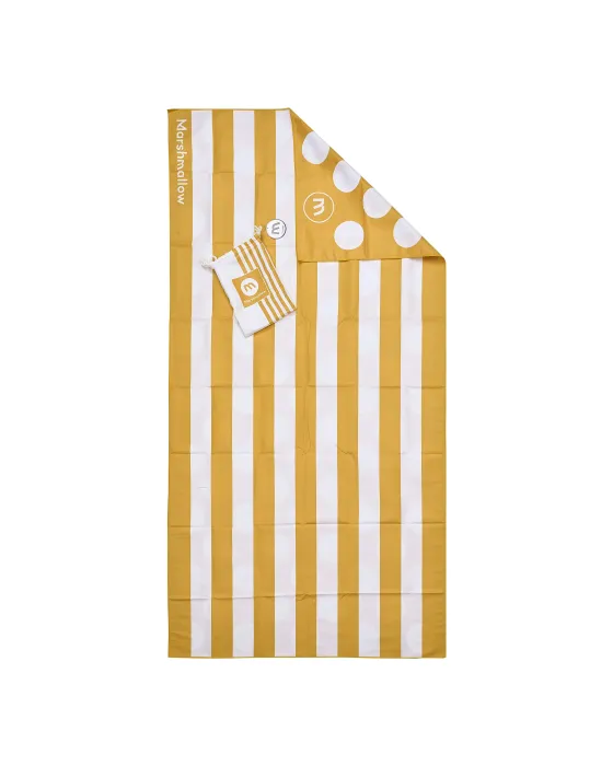 Toalla de Playa de Microfibra Marshmallow Mostaza XL | Maldita