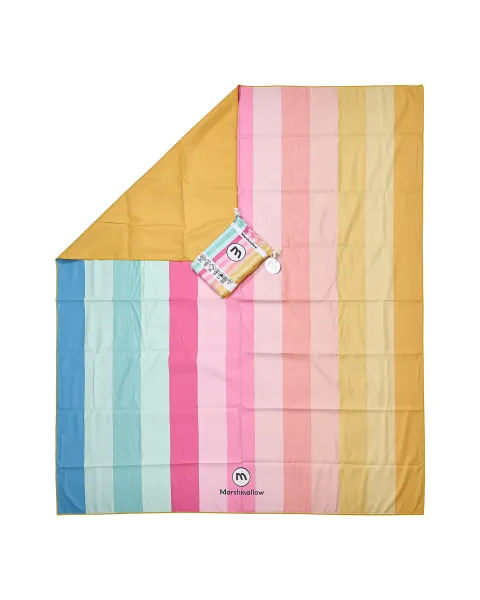 Toalla de Playa de Microfibra Marshmallow Rayas Pastel XXL | Maldita