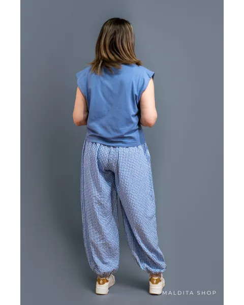 Camisola de Algodão com Tachas Azul Celeste | Maldita