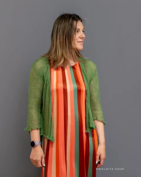 Vestido Largo Playero de Rayas Naranjas | Maldita