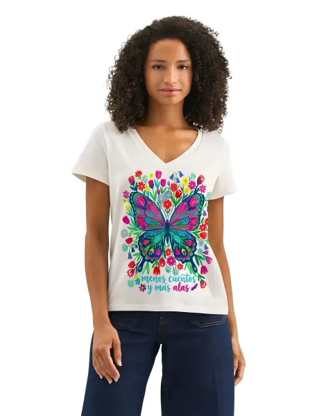 Camiseta Blanca Mujer Menos Cuento y Más Alas | Alma y Origen