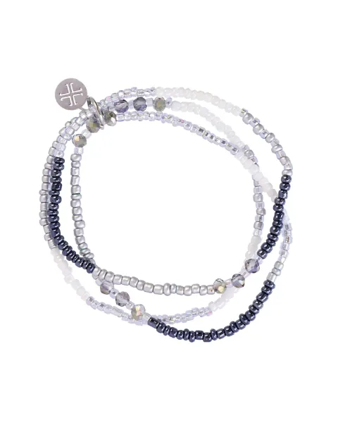 Pulsera Elástica Cristal Gris y Acero Spirit Orelia Mist Anartxy