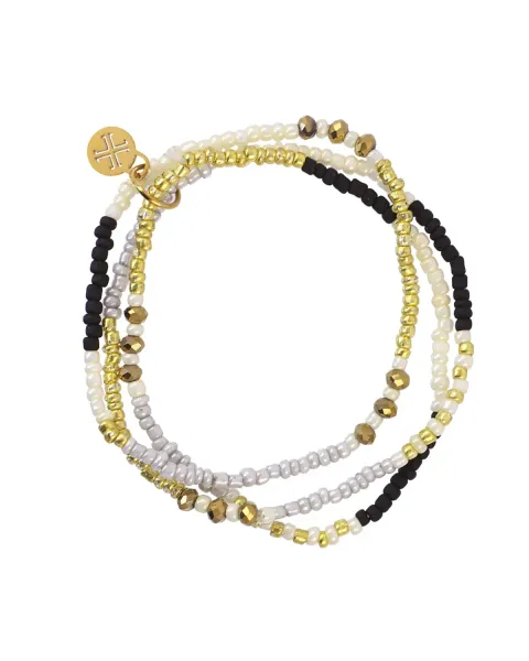 Pulsera Elástica Cristal Dorado y Acero Spirit Orelia Gilded Anartxy