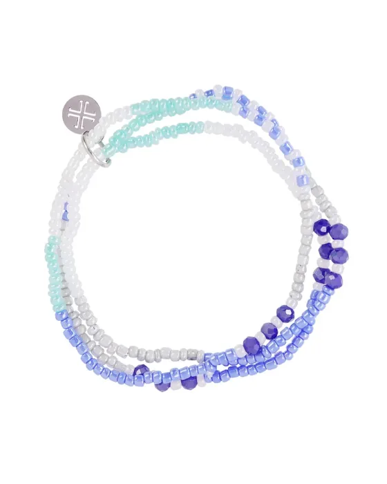 Pulseira Elástica Cristal Azul e Aço Spirit Orelia Anartxy