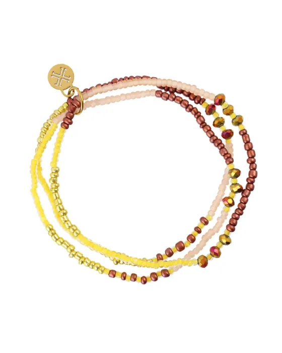 Pulseira Elástica Cristal Mel e Aço Spirit Orelia Anartxy