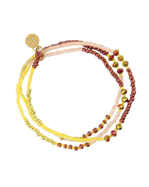 Pulsera Elástica Cristal Miel y Acero Spirit Orelia Honey Anartxy