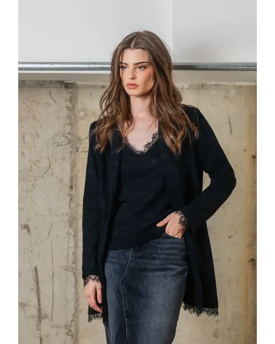 Americana Animosa Rock & Roll Negra con Encaje | Blazer