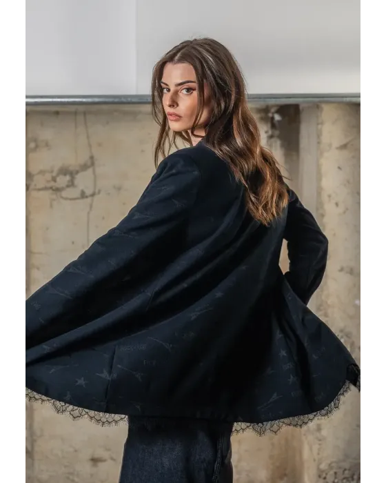 Americana Animosa Rock & Roll Negra con Encaje | Blazer