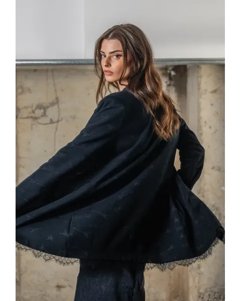 Americana Animosa Rock & Roll Negra con Encaje | Blazer