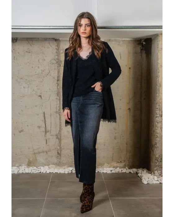 Americana Animosa Rock & Roll Negra con Encaje | Blazer