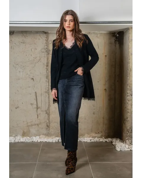 Americana Animosa Rock & Roll Negra con Encaje | Blazer