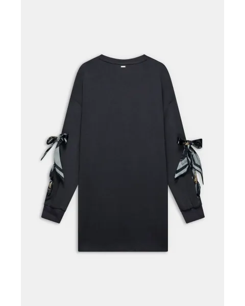 Vestido Anekke Oversize Gris con Lazos en Mangas | Ropa Anekke
