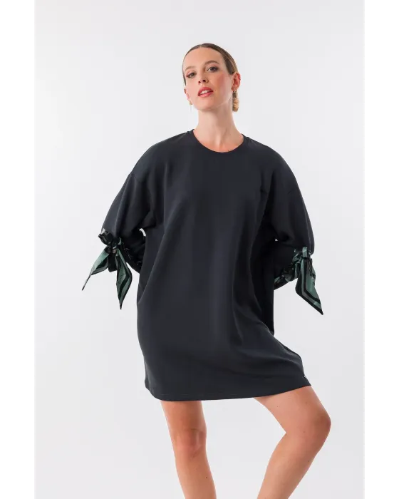 Vestido Anekke Oversize Gris con Lazos en Mangas | Ropa Anekke 2
