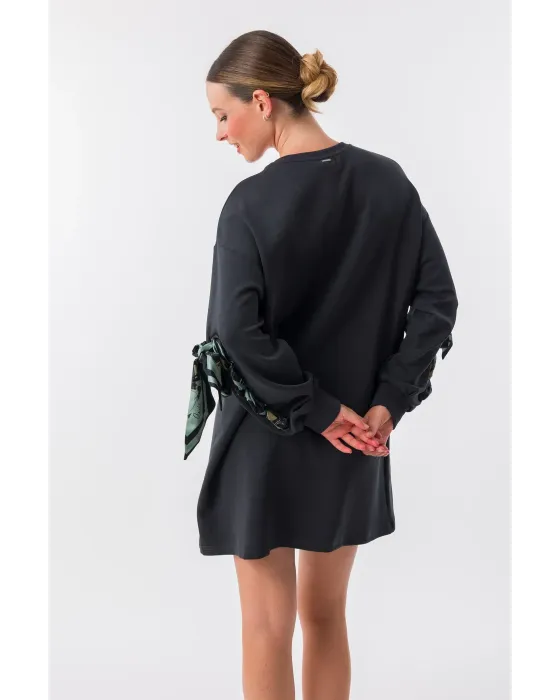 Vestido Anekke Oversize Gris con Lazos en Mangas | Ropa Anekke