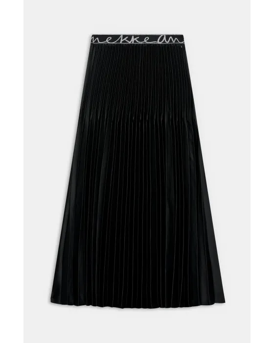 Saia Plissada Anekke Blossom Preta Midi | Roupa Anekke