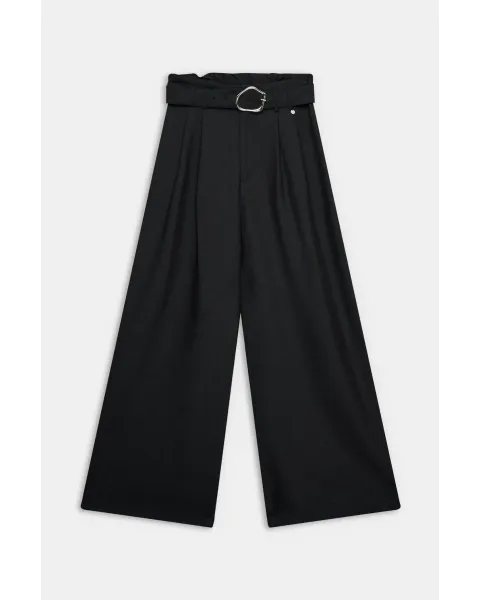 Pantalón Anekke Negro Fluido con Cinturón | Maldita Shop