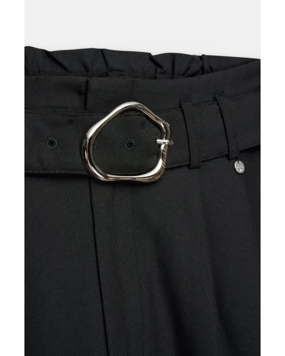 Pantalón Anekke Negro Fluido con Cinturón | Maldita Shop