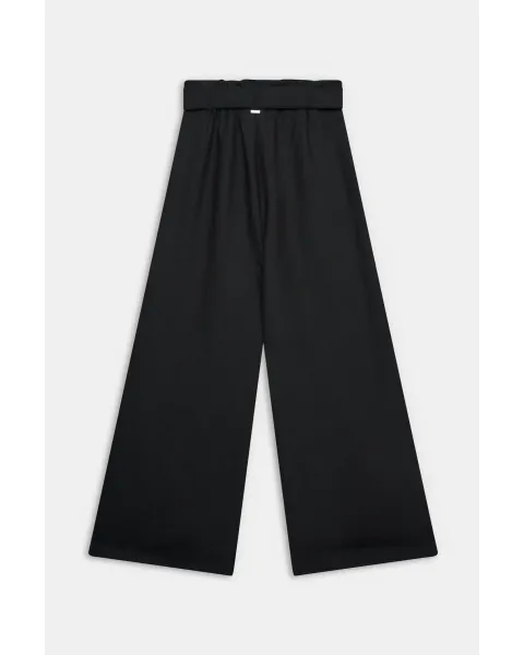 Pantalón Anekke Negro Fluido con Cinturón | Maldita Shop