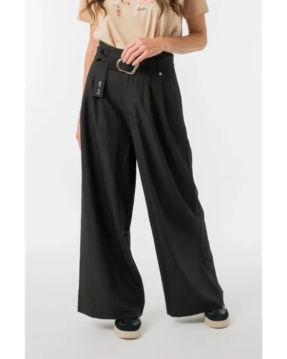 Pantalón Anekke Negro Fluido con Cinturón | Maldita Shop 2
