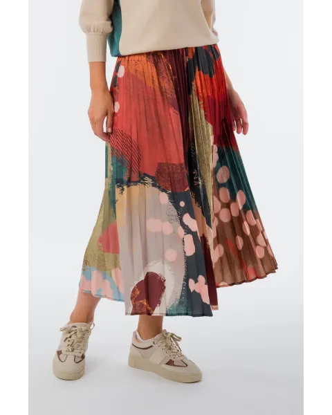 Saia Plissada Anekke Blosson Estampada | Maldita Shop