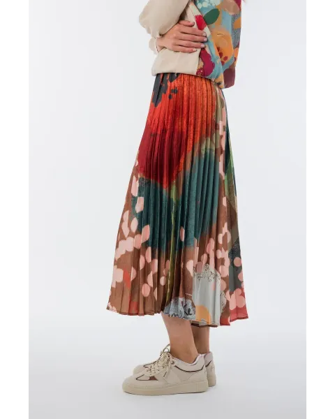 Saia Plissada Anekke Blosson Estampada | Maldita Shop