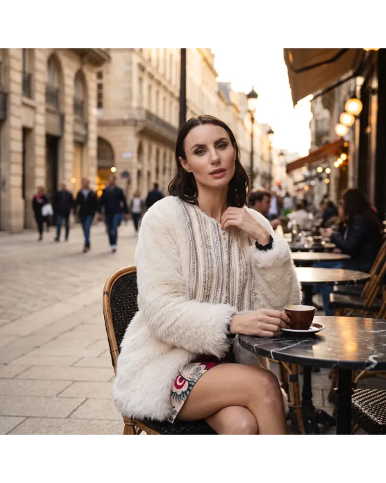 Chaqueta Malalá Roma | Chaqueta crema con detalle bordado