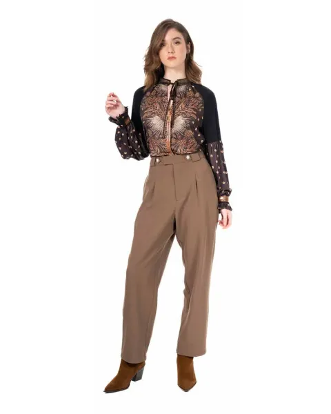 Blusa Malalá Haiti - Estampado botánico y manga larga