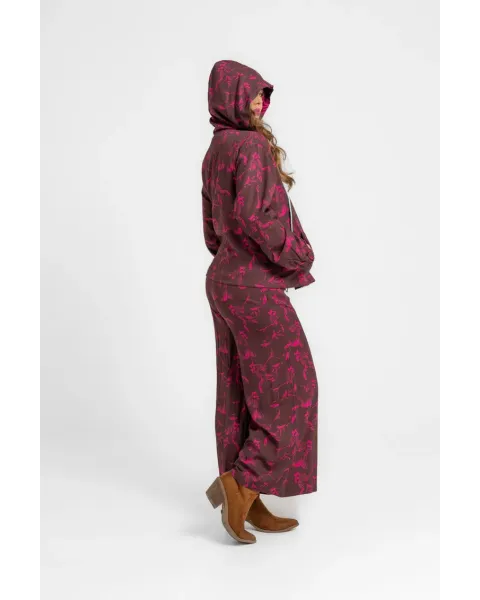 Chaqueta Lolina capucha - FLOWING, estampado fucsia