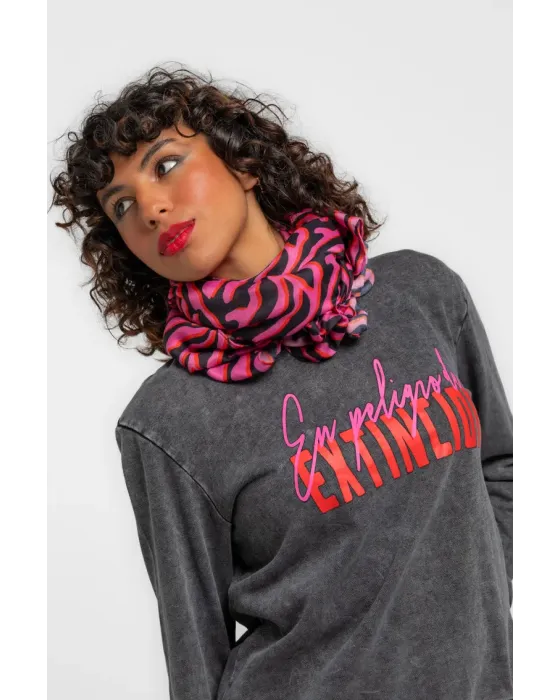 Sudadera Lolina Sencilla - Fem Rex, sudadera gris con estampado