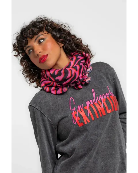 Sweatshirt Lolina Simples - Fem Rex, sweatshirt cinzenta com estampado