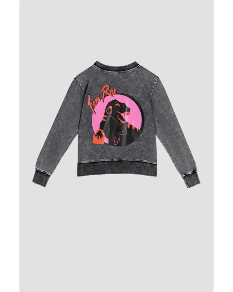 Sudadera Lolina Sencilla - Fem Rex, sudadera gris con estampado