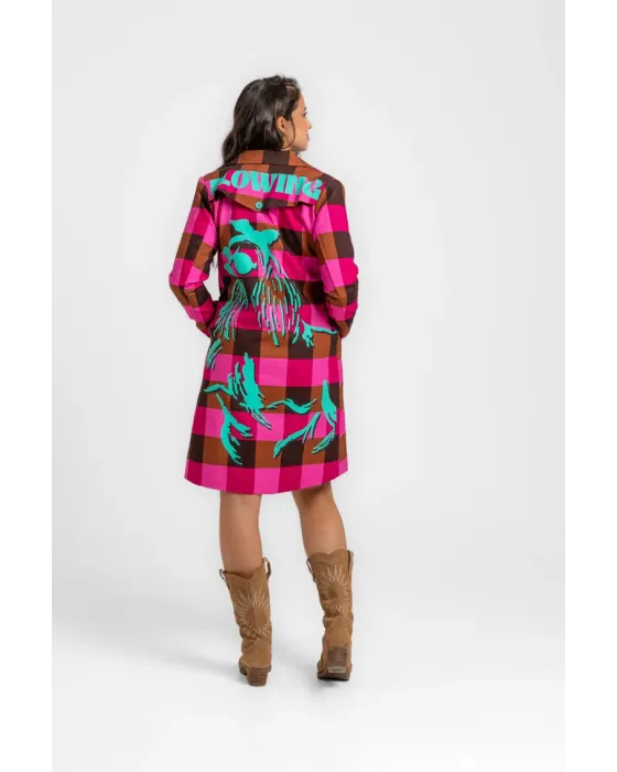 Gabardina Lolina fluida - FLOWING | Gabardina midi a cuadros