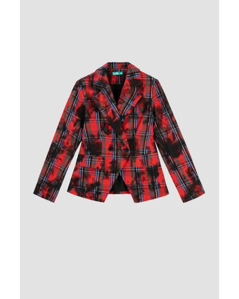 Blazer Lolina entallada - ROCK AND ROLL | Tartán rojo