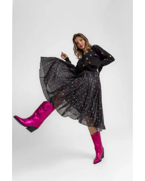 Saia Lolina STARS midi de tule com volume