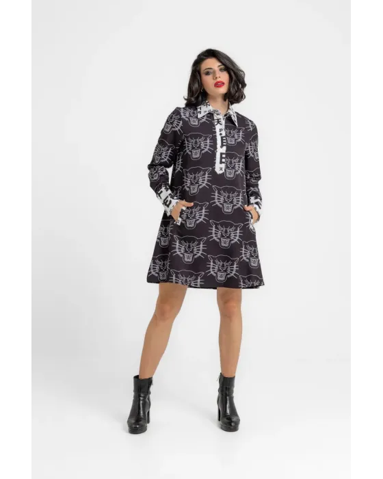 Vestido Lolina BE FREE cuello camisero corte A
