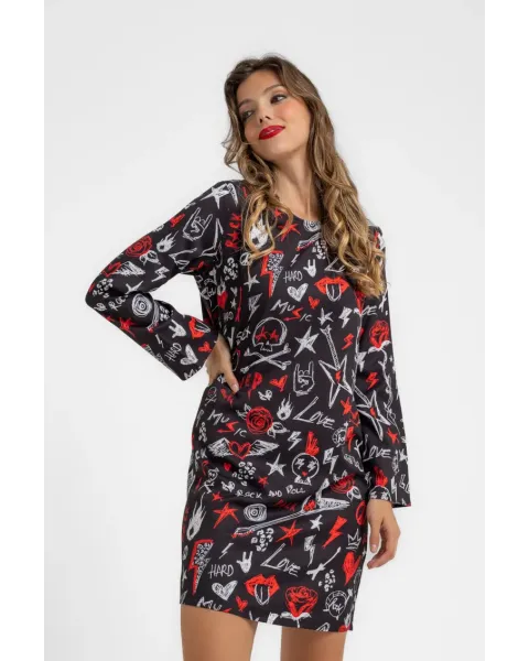 Vestido Lolina ROCK AND ROLL | Corte A