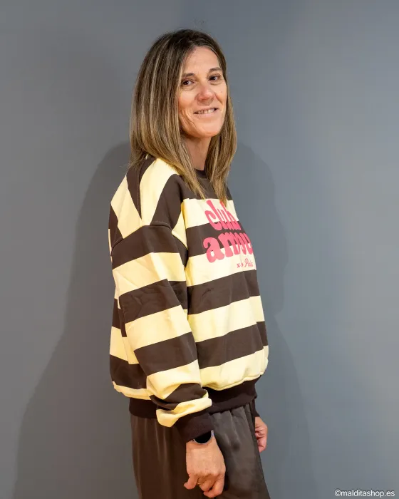 Sudadera Club Amour Marrón-Beige | Esenciales 2