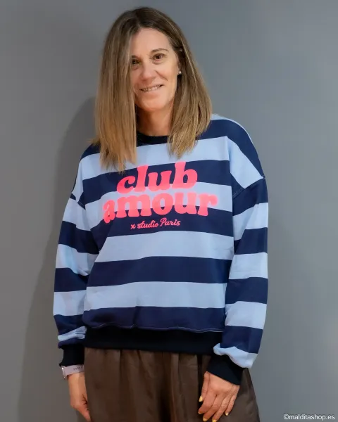 Sudadera Club Amour Celeste-Marino | Esenciales