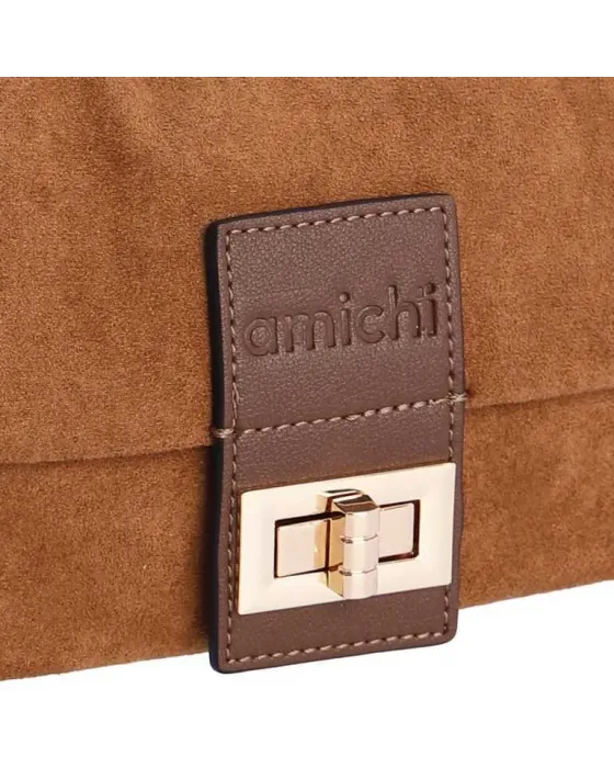 Bandolera Amichi Camel 5705 | Bolso ante