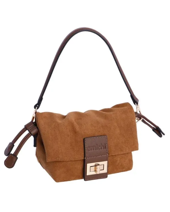 Bandolera Amichi Camel 5705 | Bolso ante