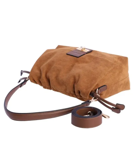 Bolso Hombro Amichi Camel 5703 | Bolso ante