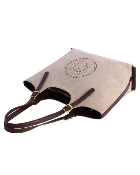 Bolsa de Ombro Amichi Beige 1119 | Bolsa de camurça