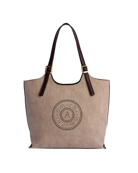 Bolso Hombro Amichi Beige 1119 | Bolso de ante